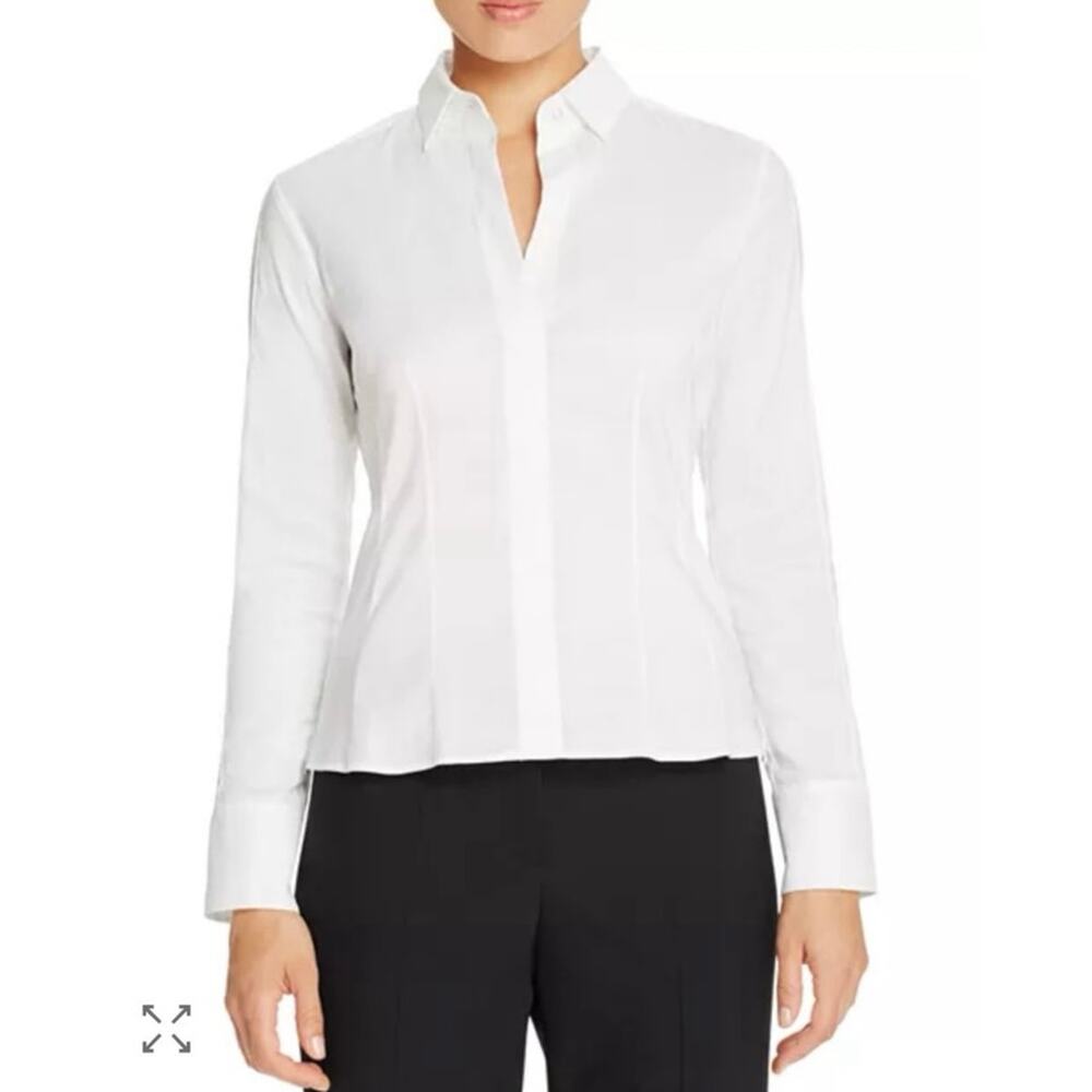 NWOT Women’s BOSS by Hugo Boss Bashinah Blouse in White SZ 10